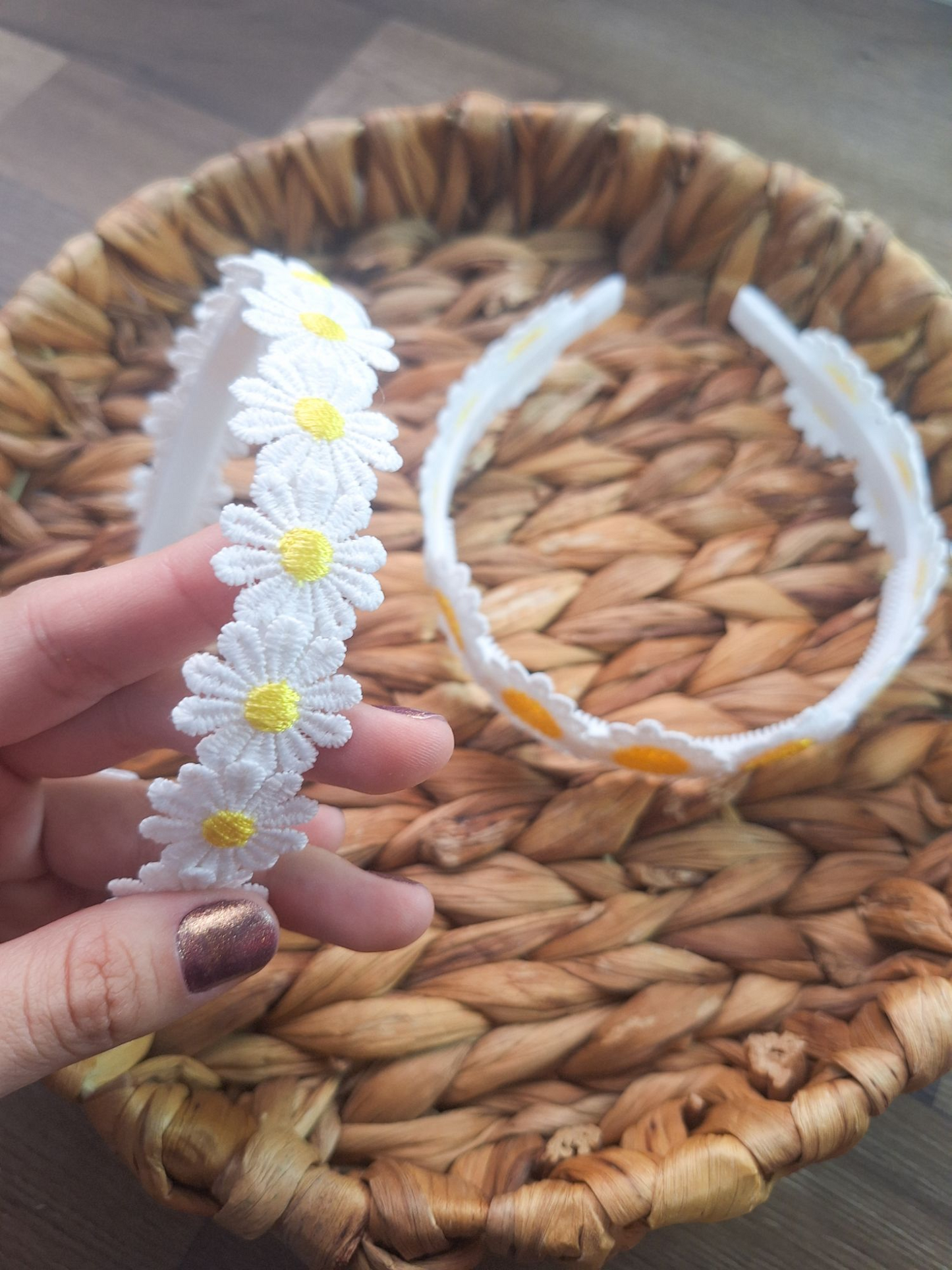 Diadema Margaritas Bordadas