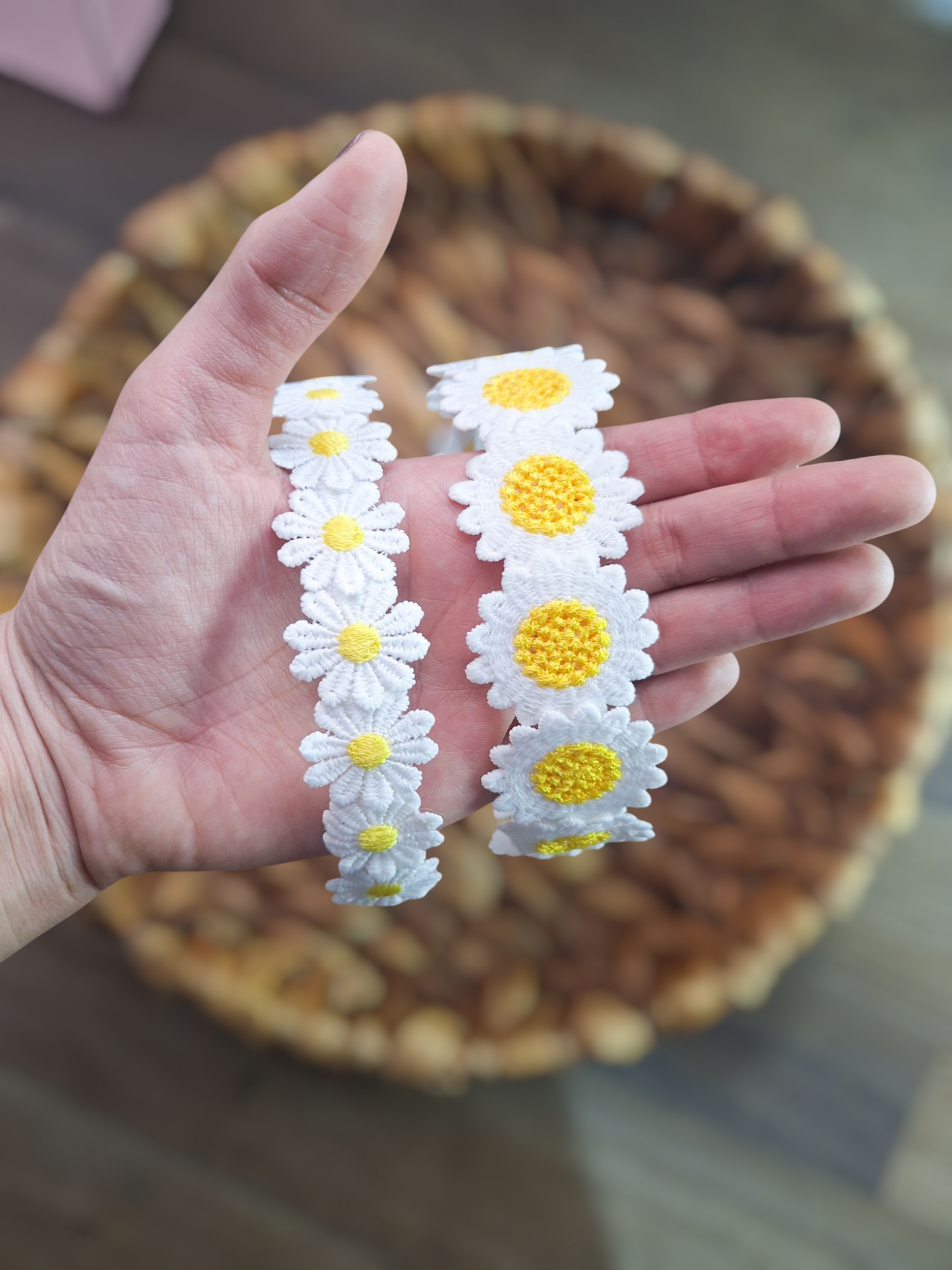 Diadema Margaritas Bordadas