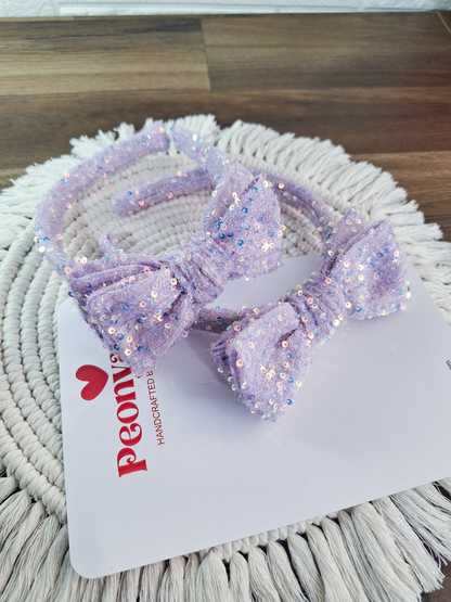 Diadema Lentejuelas Lila